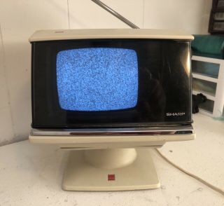 Vintage 1970s Sharp Tv Portable Space Age Design Model 3s 111w Mcm Atomic