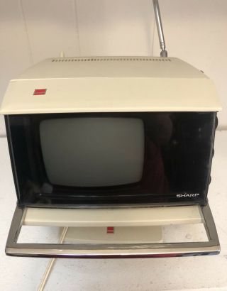 Vintage 1970s Sharp TV Portable Space Age Design Model 3S 111W MCM ATOMIC 3