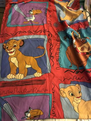 Vintage Disney Lion King Twin Bed Sheet Set Nala Flat Fitted Simba Pumba Fabric