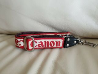 Vintage Canon Camera Neck Strap,  Red 2 " Wide W/ Swivel Lugs
