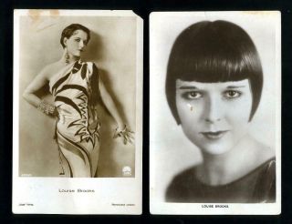 Vintage Louise Brooks Two (2) Postcards 1920s