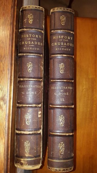 History Of The Crusades By Michaud 2 Vol.  Set 1880 
