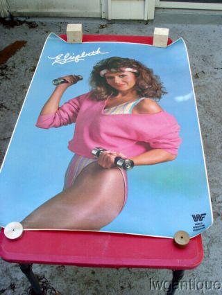 Rare Vintage 1988 Wwf Wrestling Miss Elizabeth Workout Poster 23 " X 35 " Best