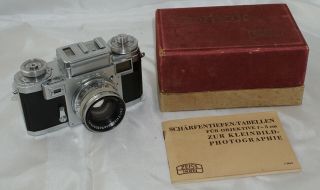 Zeiss Ikon Contax Iiia 35mm Rangefinder Camera W/ Sonnar 50mm Lens In Orig Box