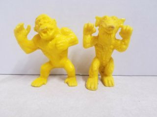 Vintage Palmer Plastics Monster Figure Gorgo & King Kong Yellow 1960s Kid Toy