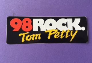 Vintage Tom Petty 98 Rock Tampa Radio Station 2 7/8 " X 8 1/2 " Bumper Sticker