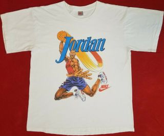 Vintage Air Jordan Nike Michael Jordan Slam Dunk Cartoon T - Shirt