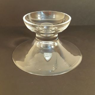 Vintage Scandinavian Orrefors Glass Votive Squat Candlestick Grey Label Unusual