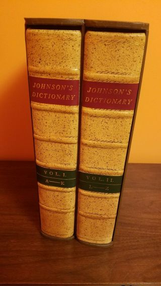 Johnson ' s Dictionary,  facsimile of the first ed.  in 2 vols.  Folio Society 2006 2