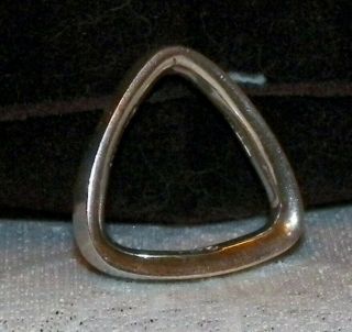 Mexico Taxco Sterling Silver Triangle Ring Unique Vintage Size 4 1/2 - 7