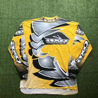 Vtg 90s Axo Sport Motocross Bike Jersey Long Sleeves Shirt All Over Graphic 2xl