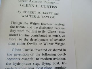 Glenn Curtiss Wright Corporation Biography Aviation Pioneer Test Pilot 1968 3