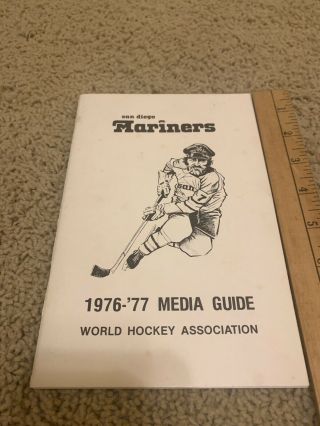 Vintage San Diego Mariners 1976 - 77wha Press Media Guide