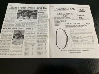 Vintage 1969 Alabama Motor Speedway Vol.  1 No.  1 First Race Newsletter NASCAR 2