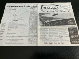 Vintage 1969 Alabama Motor Speedway Vol.  1 No.  1 First Race Newsletter NASCAR 3