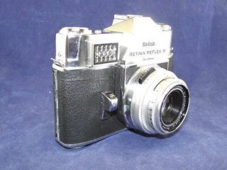Vintage Kodak Retina Reflex III 35mm Camera Retina - Xenar 2.  8/50mm Lens & Case 7