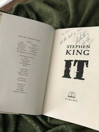Signed First Edition It Book Stephen King Shining Firestarter Misery Carrie Cujo