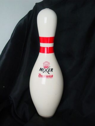 Vintage Brunswick " Mixer " Abc Approved - Plastic Coated Bowling Pin - Eagle Logo - 15 "