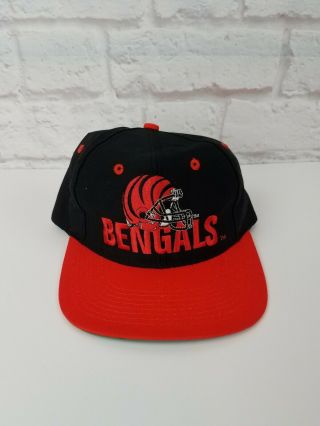 Vintage 90s Cincinnati Bengals Snapback Hat By Logo 7 1990s Vtg -