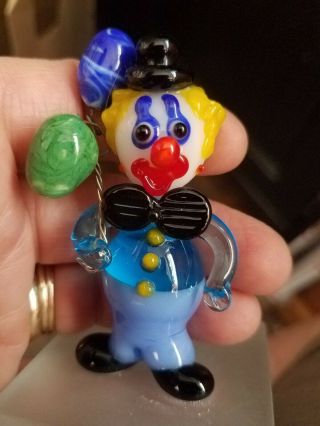 Vintage Miniature Hand Blown Glass Clown