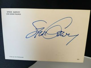 Steve Garvey Autographed 3.  5 " X5.  5 " Vintage San Diego Padres Team - Issued Postcard