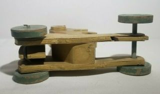 VTG 1930s Handmade Wooden Dog w/ Wagging Tail Push Toy Prim Cottage Folk Art Toy 7