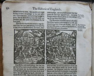 HOLINSHED CHRONICLE 1577 HISTORY BRITAIN ENGLAND IRELAND Black Letter WOODCUTS 10
