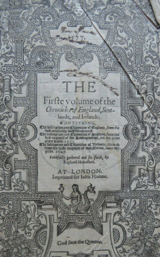 Holinshed Chronicle 1577 History Britain England Ireland Black Letter Woodcuts