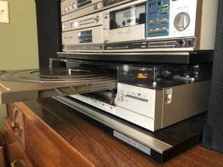 AIWA M - 808 Mini Component Stereo System w/ Turntable & Cabinet - 8