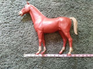 Marx Johnny West Red Brown Thunderbolt Horse with wheels - Vintage 1965 5