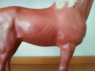 Marx Johnny West Red Brown Thunderbolt Horse with wheels - Vintage 1965 7