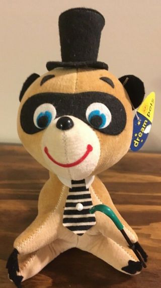 Vintage Dakin Dream Pets Raccoon Ty Coon Stuffed Plush Animal Japan W/tag