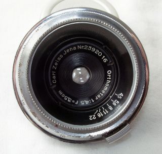 Zeiss Orthometar 35mm/4.  5 for Contax II and III,  with caps - scarce 4