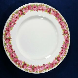 Vintage Royal Doulton Ruby Rose D5533 Dinner Plate Pink Roses