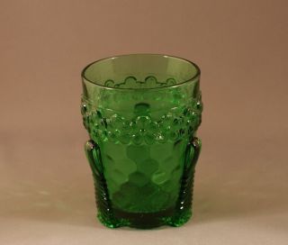 Vintage U.  S.  Glass Company Green Vermont Water Tumbler Honeycomb No Gold C.  1899
