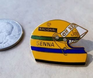 Ayrton Senna Helmet Pin Vintage Nacional Formula 1