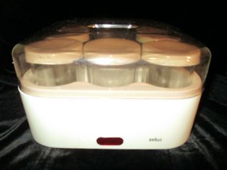 Vintage Braun Yogurt Maker With 8 Glass Jars Great Rare Item Vhtf