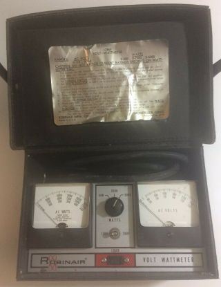 Vintage Robinair Model 12865 Ac Volt Wattmeter 130/260v,  500 - 5000 Watts