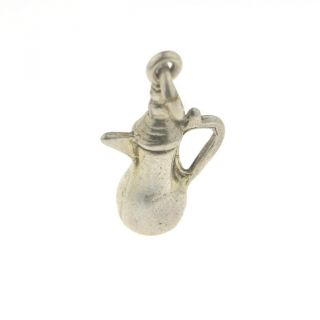 Vintage Sterling Silver Tea Pot Charm For Bracelet Or Pendant 925 3.  8g B - 254