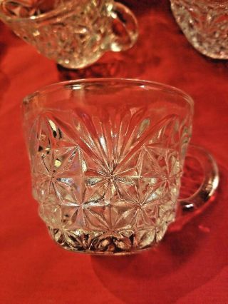 Glass Punch Bowl Set Arlington Sparkling Crystal Clear Anchor Hocking Vintage 4