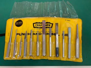 Vintage Craftsman Cold Chisel & Punch Set,  In Pouch 9 - 4303 // [o_o]