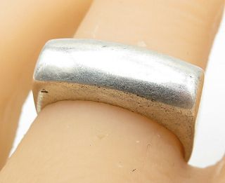 925 Sterling Silver - Vintage Smooth Minimalist Square Band Ring Sz 7 - R8872
