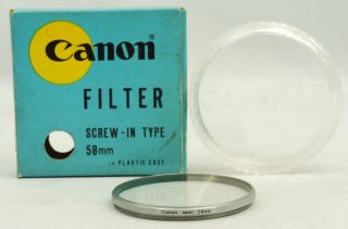 @ Ship In 24 Hours @ Rare @ Vintage Chrome Canon Uv 1x 58mm Lens Filter