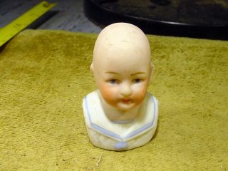 Excavated Vintage Victorian Painted Bisque Sailor Doll Head Age 1890 13258