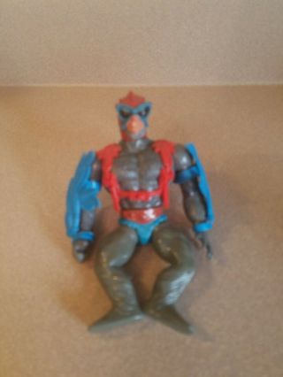 Vintage 1981 Motu Stratos Action Figure Red Backpack,  Blue Wings Malaysia