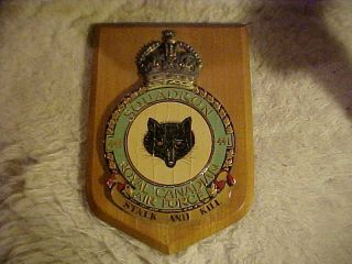 Vintage Rcaf 441 Squadron Wall Plaque Badge