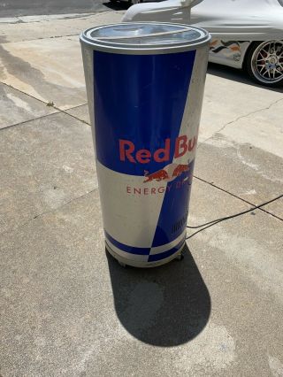 Vintage Large Red Bull Bottle Can Refrigerator Cooler Gas Station Mini Market