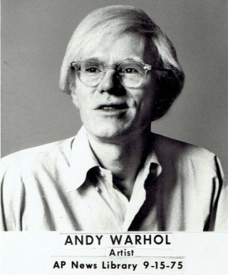 1975 Vintage Photo Andy Warhol Pop Art Artist Poses For Publicity Portrait