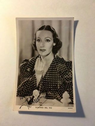 Dolores Del Rio Rare Early Vintage Autographed Postcard Flying Down To Rio