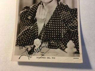 Dolores Del Rio Rare Early Vintage Autographed Postcard Flying Down to Rio 3